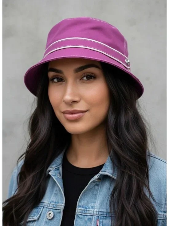 Vtg Y2K Coach Fuchsia Bucket Hat | Barbiecore Dopamine Indie Sleaze Retro Grunge - Picture 1 of 13